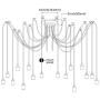 LAMPUNDIT 16-Light Chandelier, Adjustable DIY Ceiling Spider Pendant Lighting, Industrial Hanging Light Fixture (Each with 6ft Wire)