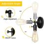 HAITRAL Wall Sconces Set of 2- Sconces Wall Lighting with Switch & Adjustable Lighting Angle, Small Wall Light Fixtures for Bathroom,Bedroom,Living Room,Dorm,Corridor-Black (Without Bulb)