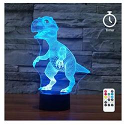 Remote Control LED Dinosaur Night Light with 7 Colors and Timer Function, Perfect Gift for Baby, Kids and Child