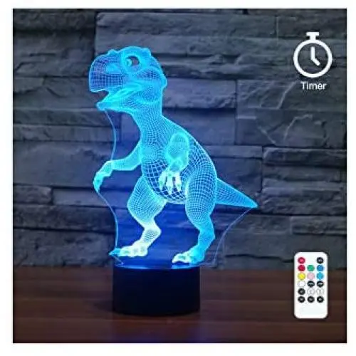 Remote Control LED Dinosaur Night Light with 7 Colors and Timer Function, Perfect Gift for Baby, Kids and Child