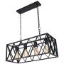 SGLfarmty Rectangular Vintage Rustic 4-Light Black Hanging Pendant Island Light Fixtures for Kitchen Farmhouse, Bar, Dining Room SGLfarmty Rectangular Vintage Rustic 4-Light Black Hanging Pendant Island Light Fixtures for Kitchen Farmhouse, Bar, Dining Room
