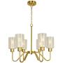 BAODEN 6 Lights Brushed Brass Mid Century Chandelier Modern Sputnik Pendant Light with Clear Glass Shades Contemporary Lighting Fixtures for Dining Kitchen Island Bedroom Lighting (Gold)