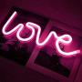 NiniTe LIGHTS Love Neon Light, Cute Neon Love Sign, Battery or USB Powered Night Light as Wall Decor for Kids Room, Bedroom, Festival, Party (Pink)