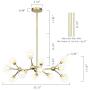 Derksic 12 Lights DNA Chandelier Modern Chandelier with Globe Glass Shade Gold Sputnik Chandelier LED Lighting with 12 G9 Bulbs Included for Dining Room Living Room Kitchen Foyer