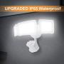LEPOWER 35W LED Security Lights Motion Sensor Light Outdoor, 3500LM Motion Security Light, 5500K, IP65 Waterproof, 3 Head Motion Detected Flood Light for Garage, Yard, Entryways (NOT Solar Powered)