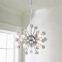 Saint Mossi Crystal Vintage Pendant 6-Lights G9 Base Modern Chrome Sputnik Hanging Light Industrial Hanging Pendant Light Fixture for Kitchen Dining Room Bedroom