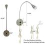 HomeFocus Bedside Reading Wall Light,Wall Light,Wall Lamp,Living Room Wall Lamp,Bedroom Wall Lamp,Wall Sconces,LED 5Watt 3000K,USB Charging Port,Flexible Gooseneck,Metal, Satin Nickel