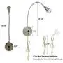 HomeFocus Bedside Reading Wall Light,Wall Light,Wall Lamp,Living Room Wall Lamp,Bedroom Wall Lamp,Wall Sconces,LED 5Watt 3000K,USB Charging Port,Flexible Gooseneck,Metal, Satin Nickel