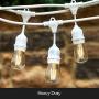 Brightech Ambience Pro - White, Waterproof LED Outdoor String Lights - Hanging 2W Vintage Edison Bulbs - 48 Ft Cafe Lights Create Bistro Ambience in Your Gazebo, Back Yard