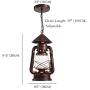 NOXARTE Rustic Lantern Pendant Light with Glass Shade Hanging Ceiling Fixture for Loft Restaurant Farmhouse W7'' x H15''