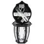 Maxxima LED Outdoor Wall Light, Black w/Clear Water Glass, Photocell Sensor, 580 Lumens, 3000K Warm White, Dusk to Dawn Light Sensor