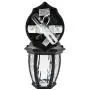 Maxxima LED Outdoor Wall Light, Black w/Clear Water Glass, Photocell Sensor, 580 Lumens, 3000K Warm White, Dusk to Dawn Light Sensor