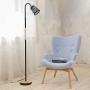 Floor Lamps with Unique Cut-Out Shade Simple Standing Light Rustic Standing Reading Lamps for Living Room Bedroom Office Farmhouse