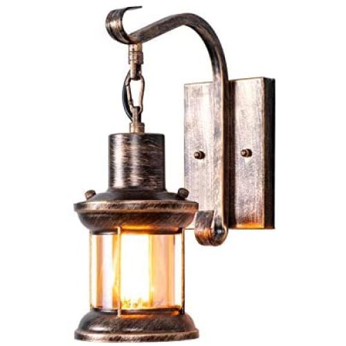 Rustic Light Fixtures, Oil Rubbed Bronze Finish Indoor Vintage Wall Light Wall Sconce Industrial Lamp Fixture Glass Shade Farmhouse Metal Sconces Wall Lights for Bedroom Living Room Cafe(1 Pack)
