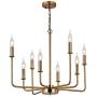 Sivilynus 8 Lights Chandelier Brushed Brass Sputnik Contemporary Pendant Lighting for Dining Room Lighting Farmhouse Ceiling Hanging Light Fixture for Living Room Bedromm Foyer Kitchen