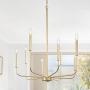 GEPOW Gold Modern Chandelier, 8-Light Candle Light Fixture for Dining Room, Bedroom, Kitchen, Living Room, Foyer, Entryway