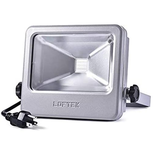 LOFTEK 30W LED Flood Light, 4000lm 5000K Daylight White COB Outdoor Light, IP 66 Waterproof Super Bright Security Light (Silver)