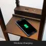 Brightech Maxwell Shelf Floor Lamp w. Wireless Charging Station, USB Port & Outlet - Column Lighting for Bedrooms, Offices & Living Rooms - Contemporary Skinny Nightstand & Tower Light - Brown Brightech Maxwell Shelf Floor Lamp w. Wireless Charging Station, USB Port & Outlet - Column Lighting for Bedrooms, Offices & Living Rooms - Contemporary Skinny Nightstand & Tower Light - Brown