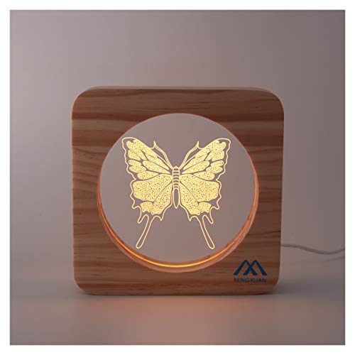 3D Night Light Cute Butterfly Pattern Acrylic Panel USB Power Supply Eye Caring LED Child Rest Night Light Ideal for Living Room