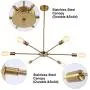 CLAIRDAI Sputnik Chandeliers 6 Lights Pendant Lighting Modern Chandelier Gold Industrial Vintage Ceiling Light Fixtures for Kitchen Dining Room Living Room