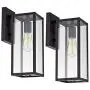 MICSIU Outdoor Wall Light 2 Pack Exterior Lantern Sconce 13.75 Inch Outside Wall Mount Lighting Fixture for Porch, Patio, House in Textured Black Finish with Clear Glass MICSIU Outdoor Wall Light 2 Pack Exterior Lantern Sconce 13.75 Inch Outside Wall Mount Lighting Fixture for Porch, Patio, House in Textured Black Finish with Clear Glass