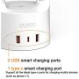 COZOO 3 Way Dimmable Touch Bedside Table Lamp with 2 USB Charging Ports and 1 Type C Port,LED RGB Light for Bedroom/Nightstand/Living Room