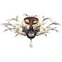 SEOL-LIGHT Vintage Crystal Branches Chandeliers Black Ceiling Light Flush Mounted Fixture With 4 Light 160W