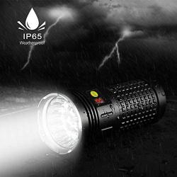 Rechargeable LED Flashlight, Handheld Spotlight - High Lumen Torch, Portable Outdoor Water Resistant Light, USB Rechargeable, 4 Light Modes, Best Camping, Outdoor, Emergency, Everyday Flashlights