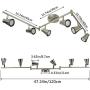 DLLT 6-Light Flexible Track Lighting Rail, Modern Directional Led Spot Ceiling Light Fixture Flush, Brush Steel, Bulbs Included for Living Room, Dining Room, Bedroom, Kitchen, Office