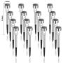 GIGALUMI Solar Pathway Lights 16 Pack, Solar Landscape Lights Outdoor Waterproof & Auto On/Off, Stainless Steel Solar Powered Garden Lights for Yard, Lawn, Patio, Path, Walkway or Driveway Cold White