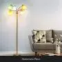 Brightech Medusa LED Floor Lamp - Multi Head Adjustable Tall Pole Standing Reading Lamp for Living Room, Bedroom, Kids Room - Includes LED bulbs and White & Colored Interchangeable Shades – Brass/Gold