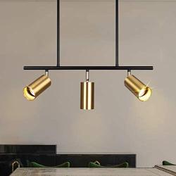 HUOKU 3 Light Pendant Ceiling Fixture,Modern Chandelier, Gold Track Light,Adjustable Height,Island Lights for Kitchen,Dining Room,Living Room,Bar