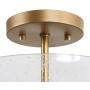 Modern Glass Semi Flush Mount Ceiling Light, Hallway Light Fixtures with Seeded Glass for Dining Room, Bedroom, W12'' x H9'' Modern Glass Semi Flush Mount Ceiling Light, Hallway Light Fixtures with Seeded Glass for Dining Room, Bedroom, W12'' x H9''