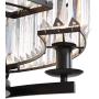APBEAMLighting Luxury Round Crystal Chandelier Retro Pendant Lighting Hanging Ceiling Light Dimmable Fixture with Adjustable Chain for Dining Room Bedroom Black