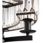 APBEAMLighting Luxury Round Crystal Chandelier Retro Pendant Lighting Hanging Ceiling Light Dimmable Fixture with Adjustable Chain for Dining Room Bedroom Black