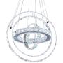 TongLan Modern LED Chandelier Lighting 3 Rings Stainless Steel Crystal Pendant Light Fixtures Dining Room Living Room Contemporary Chandeliers