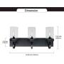 Lucidce 3-Light Farmhouse Vanity Lights Black Bathroom Lighting Fixtures with Clear Glass Shade Retro Rustic Wall Lights for Bedroom Living Room