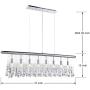 Saint Mossi Modern Crystal Linear Raindrop Chandelier Lighting Flush Mount LED Ceiling Light Fixture Pendant Lamp for Dining Room Bathroom Bedroom Livingroom 8E12 Base H12'' x L 47''