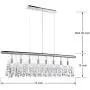 Saint Mossi Modern Crystal Linear Raindrop Chandelier Lighting Flush Mount LED Ceiling Light Fixture Pendant Lamp for Dining Room Bathroom Bedroom Livingroom 8E12 Base H12'' x L 47''