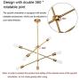 Brushed Gold Modern Sputnik Chandeliers 6 Lighting bewamf, Palacelantern Mid Century Vintage Brass Light Fixture Ceiling