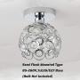 Hallway Ceiling Light Mini Crystal Chandelier Semi Flush Mount Ceiling Light Close to Ceiling Lighting Bedroom Kitchen Living Room Modern Pendant Lighting Fixture,E26 Base,Chrome