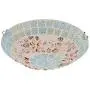 LITFAD Hand-Made Shell Beige Flush Mount Ceiling Light Bowl LED Mediterranean Ceiling Lighting Tiffany Art Deco Ceiling Lamp Chandelier for Bedroom Living Room Hotel - 19.5'' (50 cm) Wide