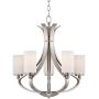 Kadence Brushed Nickel Chandelier 23 1/4'' Wide Modern Opal Frosted Glass 5-Light Fixture for Dining Room House Foyer Kitchen Island Entryway Bedroom Living Room - Possini Euro Design