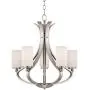Kadence Brushed Nickel Chandelier 23 1/4'' Wide Modern Opal Frosted Glass 5-Light Fixture for Dining Room House Foyer Kitchen Island Entryway Bedroom Living Room - Possini Euro Design