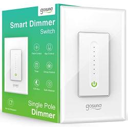 Gosund Smart Dimmer Switch, Smart WiFi Light Switch Works with Alexa Google Home, with Remote Control Timer Countdown, Single-Pole, Neutral Wire Required, ETL and FCC Listed, No Hub Required (1 Pack)