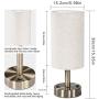 USB Bedside Lamp (Set of 2) DEEPLITE Table Lamp with 5V/2A USB Charging Port, Nightstand Lamp for Bedroom, Living Room, Bronze Metal Base