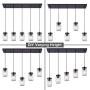 Wellmet Farmhouse Chandelier Glass Mason Jar Adjustable, 5-Lights Dining Room Lighting Fixtures Hanging Rustic Chandeliers with Wires for Kitchen Island Dining Room Living Room Cafe Pub