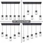 Wellmet Farmhouse Chandelier Glass Mason Jar Adjustable, 5-Lights Dining Room Lighting Fixtures Hanging Rustic Chandeliers with Wires for Kitchen Island Dining Room Living Room Cafe Pub