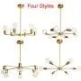 BAODEN 6 Lights Fixture Modern Gold Sputnik Chandelier Brushed Brass Mid Century Pendant Light Semi Flush Mount Hanging Lamps for Dining Bedroom Kitchen Lighting BAODEN 6 Lights Fixture Modern Gold Sputnik Chandelier Brushed Brass Mid Century Pendant Light Semi Flush Mount Hanging Lamps for Dining Bedroom Kitchen Lighting