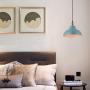 KWOKING Lighting Industrial Barn Pendant Light Chandelier Hanging Lamp 11.8'' Wide Shade Metal Ceiling Fixture for Kitchen Restaurant Dining Room Cafe Living Room in Pale Blue